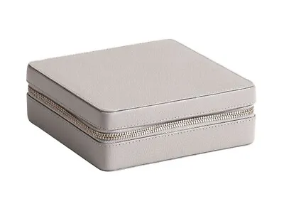 Pottery Barn Quinn Square Jewelry Binder Travel Box 7x7x2.75  - Grey MSRP $99 • $39.99