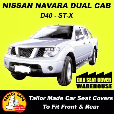 Car Seat Covers For NISSAN NAVARA DUAL CAB D40 ST-X 2007 - 05/2015 Airbag Safe! • $151