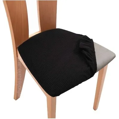 $75.95 • Buy 2/4/6/8PCS Stretch Spandex Jacquard Dining Room Chair Seat Covers Removable Wash