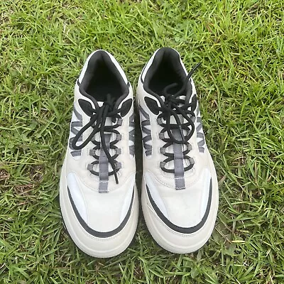 $30 • Buy ZARA Beige And Blue Sneakers Running Shoes Men Size 9