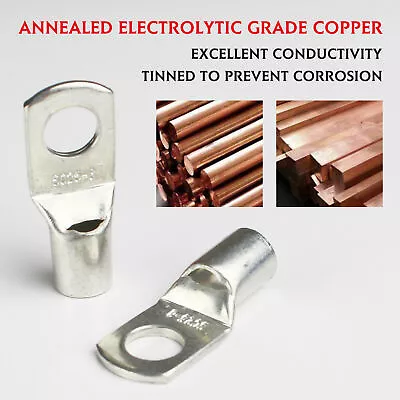 £1.79 • Buy 6MM²-150MM² Battery Copper Crimp Terminals Cable Lug Eyelet Wire Ring Connector