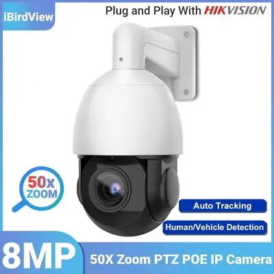 8MP PTZ Outdoor Speed Dome IP Pan 50X Zoom IR Security Camera POE Auto Tracking • $245