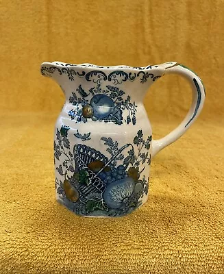 Vintage MASON’S PATENT IRONSTONE CHINA FRUIT BASKET BLUE CREAMER ENGLAND 4.75  • $25