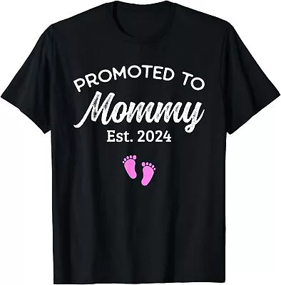 NEW Promoted To Mommy Est 2024 New Mom Pregnancy Announcement Gift T-Shirt S-3XL • $23.71