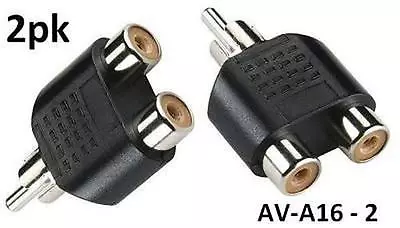 2pk RCA Plug To 2-RCA Jack Audio Video Splitter Adapter • $4.99