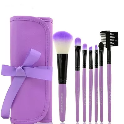 Pro 7 Pcs Makeup Brush Set - Foundation Eyeshadow Eyeliner Lip Cosmetic Tool • $7.98