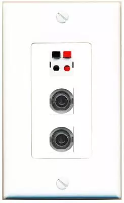 3 Port 1 Gang Jack Face Cover Cable Plastic 2 3-5MM SPEAKER Wall Plate • $19.94