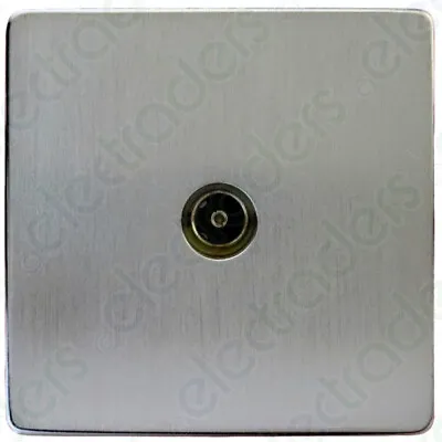 Crabtree 7765/SC/WH Platinum Low Profile TV Aerial Coaxial Socket 1 Gang Satin • £19.90