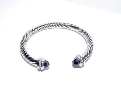 David Yurman Sterling Silver 925 7mm Cable Cuff Bracelet Size Medium • $179