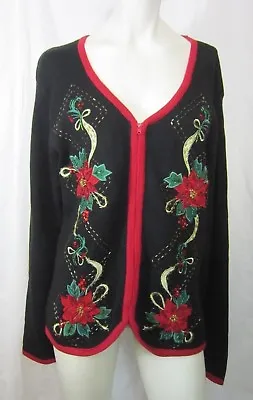 Authentic Heirloom Collectibles Christmas Ugly Cardigan Sweater Sz Lrg Vic-thor1 • $29.99