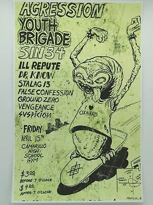 $14.95 • Buy Nardcore Punk Extravaganza!! Aggression Ill Repute Dr Know Rare Concert Poster