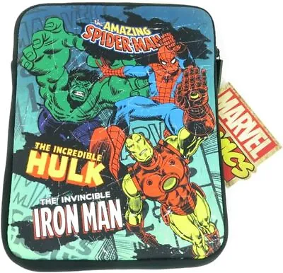 Marvel Comics Neoprene I Pad Case. Hulk Spiderman And Ironman. • £12.99