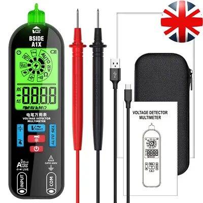 A1X Mini Digital Multimeter Smart Auto Ranging Rechargeable DC/AC Voltage UK • £17.99