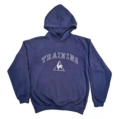 Le Coq Sportif Big Embroidered Hoodie Navy Blue Vintage M Retro Streetwear  • £29.99