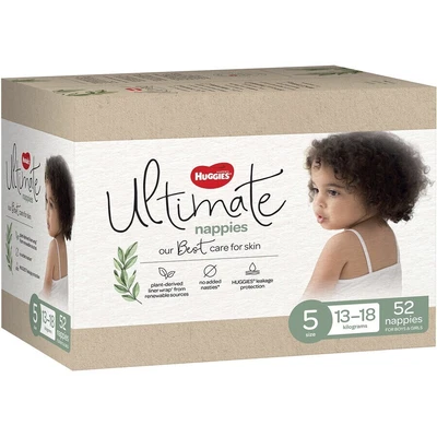 $44.99 • Buy Huggies Ultimate Nappies Walker Size 5 (13-18kg) Carton Of 52 Huggies