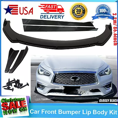 Front Bumper Spoiler + Side Skirts + Rear Lip + Strut Rods For Infiniti G35 G37 • $129.99