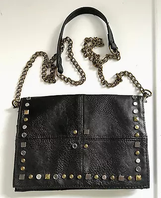 Mossimo Faux Black Leather Studded Small Crossbody Bag With Chain Strap • $12.99