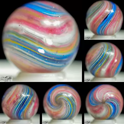 Handmade Pink & Blue Mica Onionskin Marble 3/4 In Near Mint- 1860-1920 S1165 • $224.95