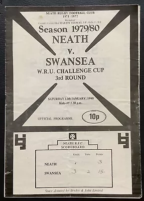 1980 NEATH V SWANSEA Programme - Schweppes WRU Cup 3rd Round • £1.99