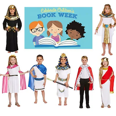 EGYPTIAN BOOK WEEK COSTUMES Kids Ancient Historic Fancy Dress Child Outfit • £8.24