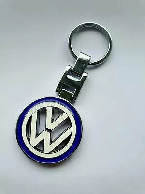 Genuine BLUE  & WHITE  Volkswagen Metal  Keyring Golf Polo Tiguan • $10.72