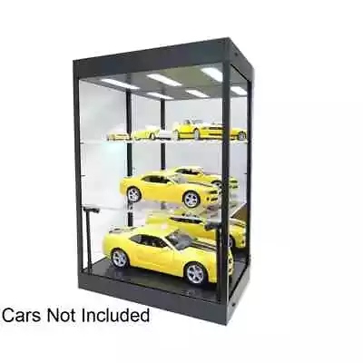 Car Display Case Acrylic LED Light 3 Tier Adjust Model Toy 1/18 Diecast Cabinet • $89.99