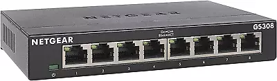 NETGEAR 8 Port Gigabit Network Switch (GS308) - Ethernet Switch - Ethernet Split • £35.35