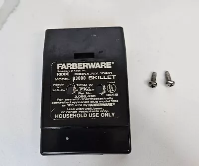 Replacement Farberware Model B3000 Electric Skillet Probe Power Cord Cover Plate • $10.95