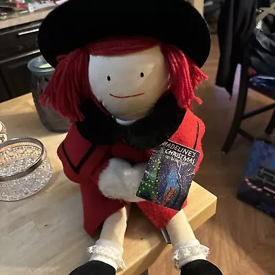 VTG Madeline Christmas Eden Doll 1990 W/ Red Coat & Black Hat Book Attached • $14