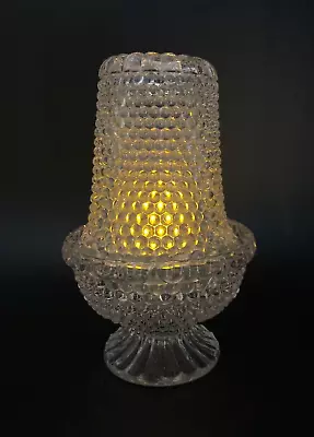 Vintage Duncan Miller Clear Glass Thousand Eye Hobnail Fairy Lamp 6.5” • $19.50