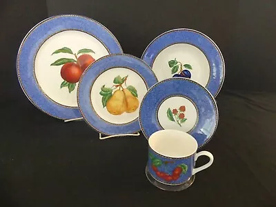 Vintage 1990s Victoria Beale Casuals Blue Harvest 5-Piece Place Setting • $4.99