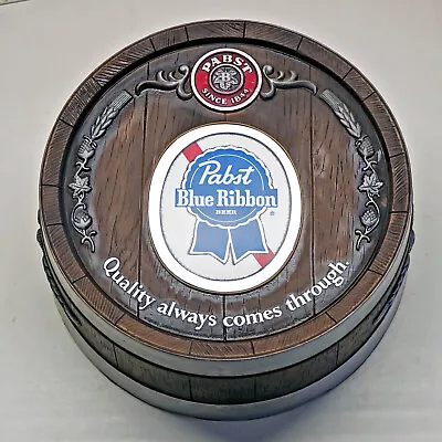 Vintage Pabst Blue Ribbon Beer Barrel Keg Hanging Plastic Sign 16” • $50