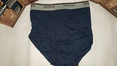 VTG NEW FTL Men Medium 34-36 Fruit Of The Loom RUGGED Navy Blue Briefs • $19.99