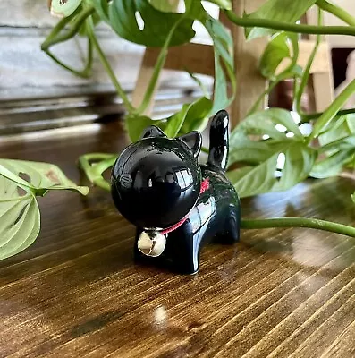 Cute Black Ceramic Cat Figurine • $10.79