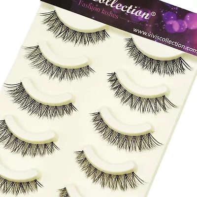 5 Pairs Eyelashes False Lashes Short Natural Wispy Cross Mink Fake Eye Thick UK • £3.99