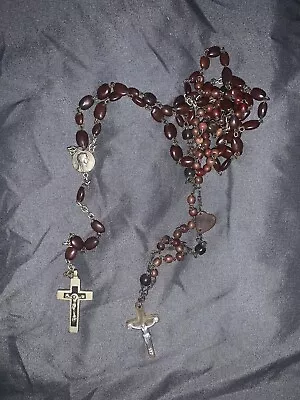 Vintage Rosary Beads With Cross X2 Metal & Wood • £20