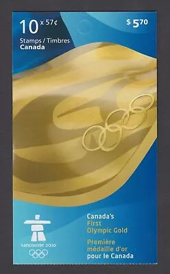 Booklet Bk424 Vancouver 2010 Olympic Winter Games Gold Medal 2372 Pane Of 10 • $7.36