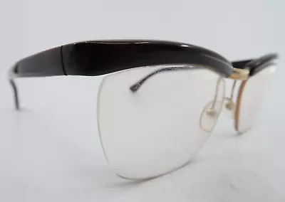 Vintage 50s Gold Filled Sol Amor Eyeglasses Frames Men's M Made In France DEADLY • $18.94