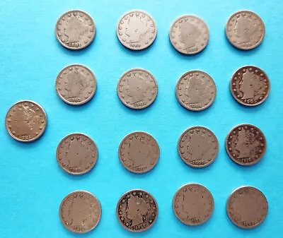 $16.99 • Buy Liberty V Nickel Mixed Date Lot Of (17)