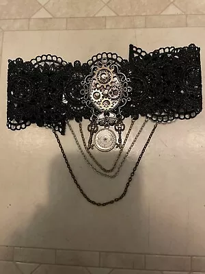 Costume Jewelry Clock Choker. Combines Elements Of Steam Punk And Goth. • $23