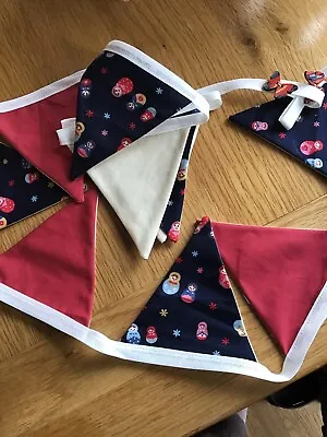 £6.50 • Buy Handmade Russian Dolls Bunting. Butterfly Buttons Approx 2 METERS 11 Flags