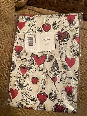 Cath Kidston Full Cotton Apron- Shape My Heart Cream & Red  Mix New With Tags • £21.99