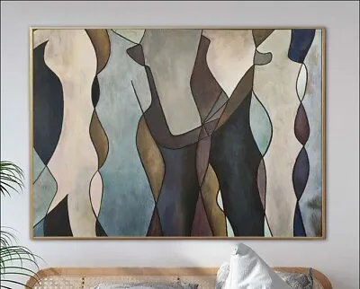 27.5 X39.3 Original Human Shapes Painting Brown Wall Art Abstr | SOUL REFLECTION • $790