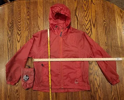 Sierra Designs Mens L Packable Jacket Windbreaker W/ Pouch Red • $16