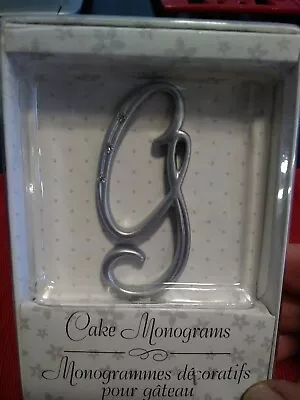 Cake Monogram Letter G Silver With Stones 2.5  Tall • $4