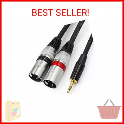 3.5mm To Dual XLR Stereo Cable - Mini Jack To 2 XLR Male Y Splitter Adapter Cord • $11.34