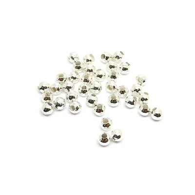 100 Metal Silver Plated Spacer Beads - 5mm Dia - Jewellery Making - J00871 • £3.19