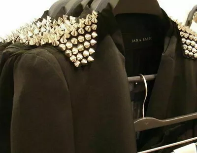 Genuine Zara Stud Studded Spike Long Line Blazer Jacket Coat Size Small • $70.93