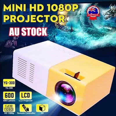 Mini Projector HDMI USB LED HD Home Cinema Portable Pocket Projector JQ • $44.95