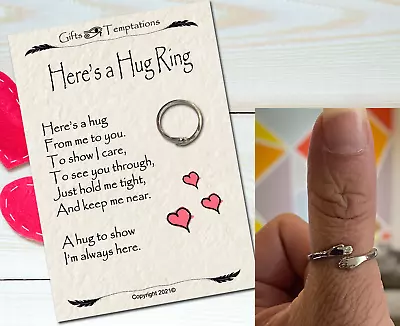 Hug From Me To You Adjustable Ring Think Of You Letter Box Hug Gift Or Present • £3.99